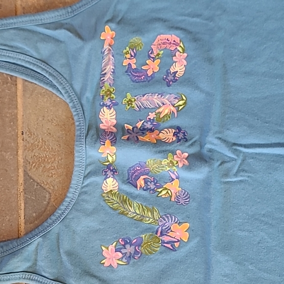 Women's Van's Tank Top Size Small Blue with Tropical Floral Print NWOT ZB - Picture 5 of 7